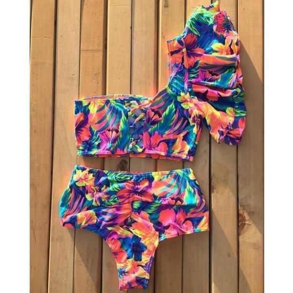 

swimwear women swimsuit push biquini brazilian bikini set tie up summer beach wear print bathing suit female y200319, White;black
