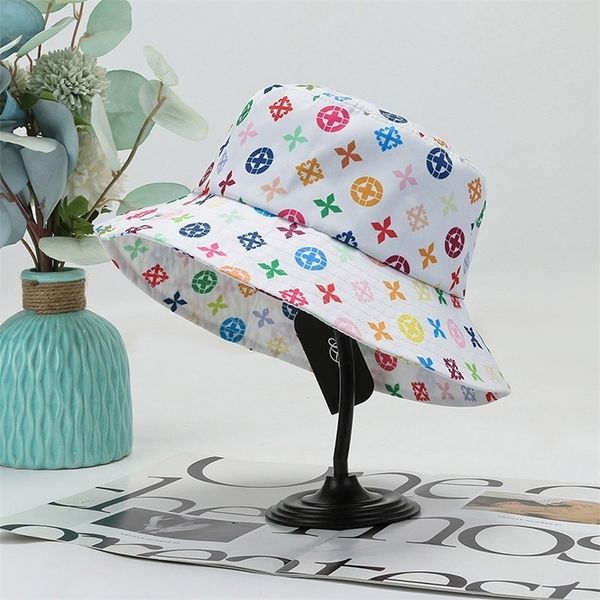 

summer outdoor harajuku bucket graffiti women men fishing fisherman hat autumn hip hop cap 220627, Blue;gray