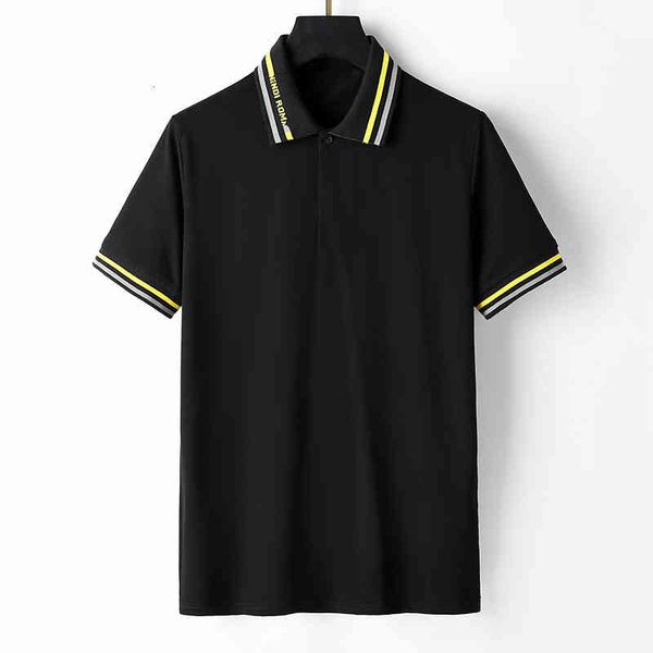 

men's polos short sleeved men's summer fashion urban simple lapel t-shirt high-grade leisure embroidered cotton kcto, White;black