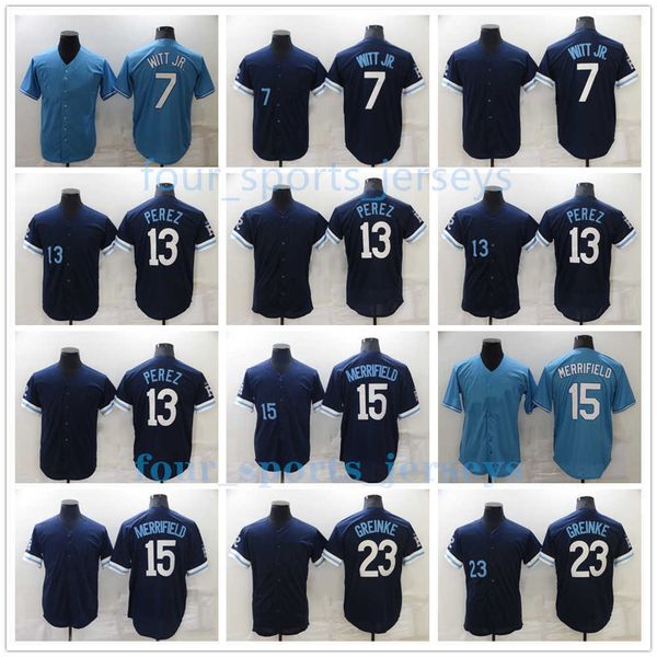 

2022 houston new astros baseball jerseys 7 witt jr 13 perez 15 whit merrifield 23 greinke, Blue;black