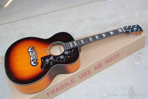 

shipping wholesale sj200 acoustic guitar vintage sunburst guitar @16