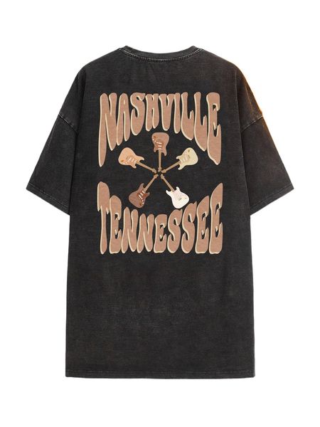 

x alwaysbright art musical instrument & letter graphic tee 50sk#, White