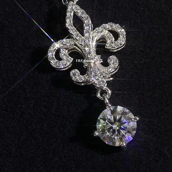 

trendy pendant necklaces white gold plated silver s925 1ct d color vvs1 moissanite flower necklace for women jewelry wtih gra pass diamond t