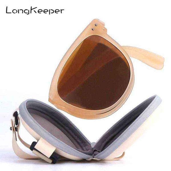 

folding sunglasses women 2022 new summer uv protection sunscreen with convenient glasses case men sunglasses retro gafas oculos y220421, White;black
