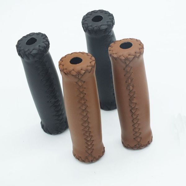 

shock absorption retro handlebars grips sponge pu material hand stitched fixed gear mountain road folding bikes with ser black brown solid c
