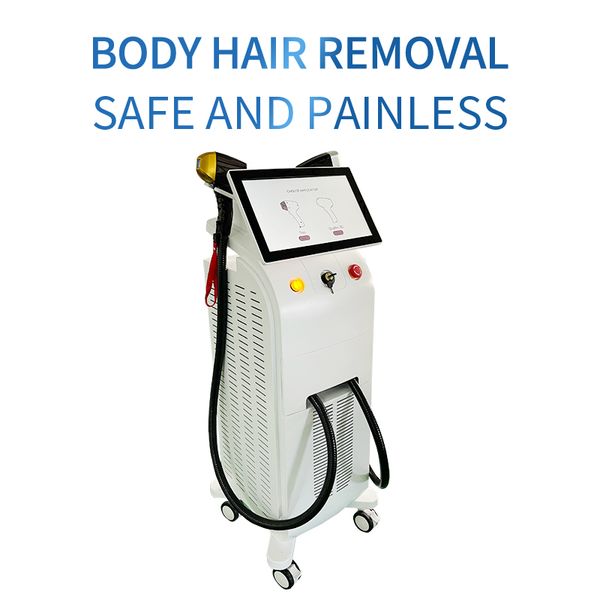 

800w & 1600w diode laser hair removal machine double laser handle, Black