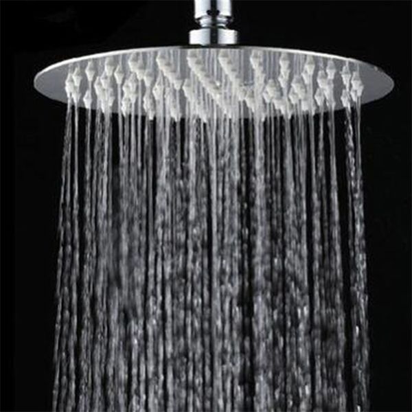 UltraThin Stainless Steel Rainfall Shower Head - 10 Inches Square & Round, High Pressure Waterfall, Premium Quality - Ideal for Spa-Like Showers