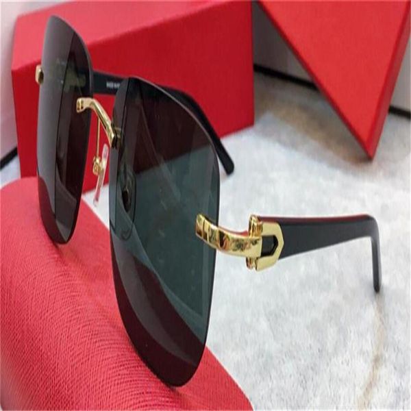 

new fashion design sunglasses 0227s square rimless frame light and comfortable simple versatile style uv400 protective301b, White;black