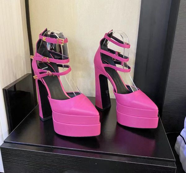 

new model classic european catwalk women's shoes fashion sandals ultra high heels rhinestones with silk banquet shoes multicolor bandag, Black