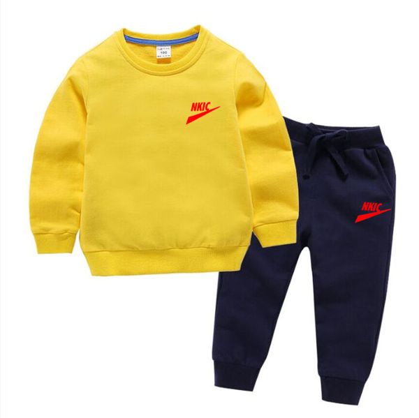 

2-8 years fashion brand tracksuit sets cotton boys girls outdoor sports set 2022 spring jogging gray hoodie pants clothes for teenagers, White