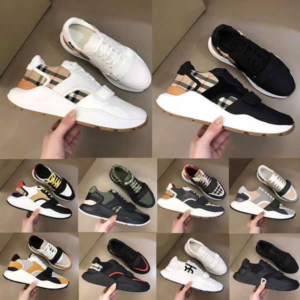 

designer sneakers striped shoes vintage sneaker women mens casual shoes fashion lattice brand shoe men outdoor sports classic burberry tasse, Black