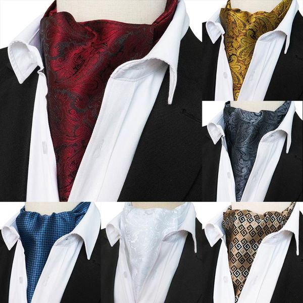 Бабочка модные бренд мужски связывают стиль Пейсли Cravat Ascot Self British Gentleman Polyester шелковая шелковая галстука Свадебная вечеринка