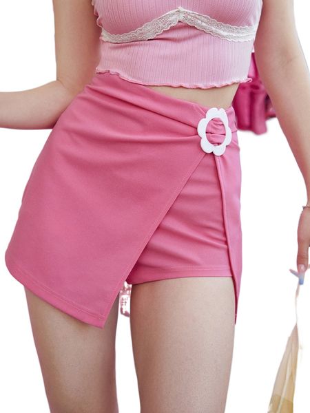 

buckle ruched waist skort z0zv#, White;black