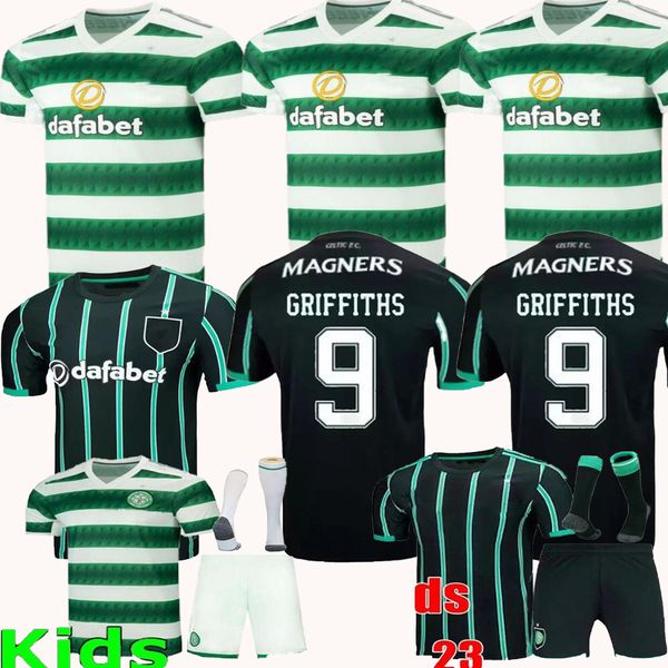 

4xl 22/23 celtic soccer jersey home away kyogo edouard 2022 2023 elyounoussi turnbull ajeti christie mcgregor griffiths forrest men kids, Black;yellow