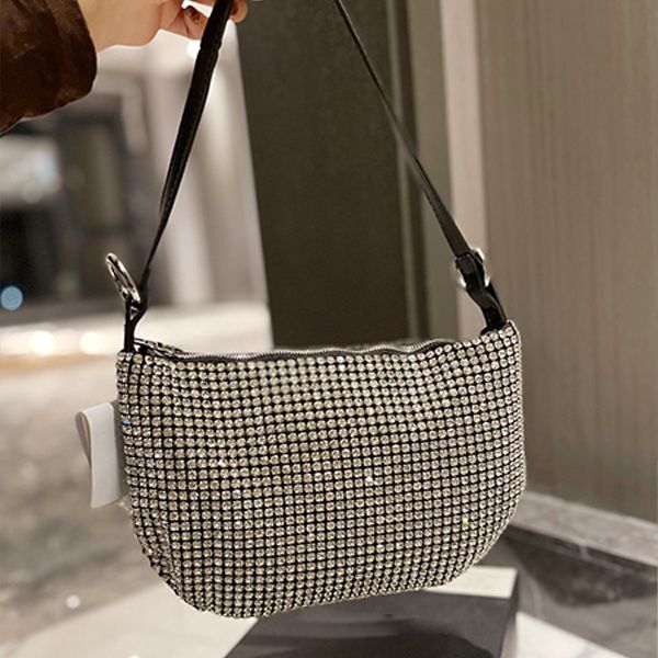 

full drill bags shining diamond cloud bag pleated dumpling bag handbag chain messenger women's dinner party nightclub a