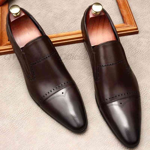 

dress shoes mens fashion casual men genuine leather pointed toe slip on formal wedding business shoe black oxford lofers 65di dtpu