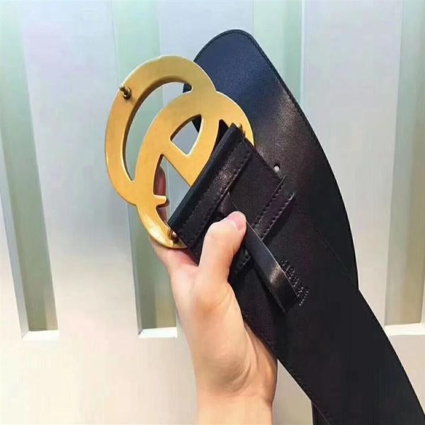 

2021 fashion big buckle genuine leather belt no box 7cm designer men women mens belts 0284246c, Black;brown