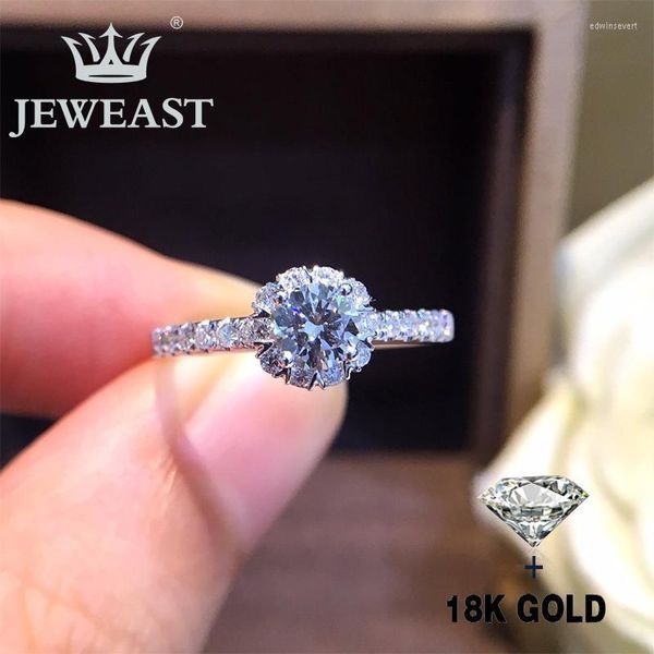 Küme halkaları doğal elmas 18k altın saf yüzük güzel değerli taşlar iyi lüks klasik parti ince mücevherler satmak 2022 edwi22