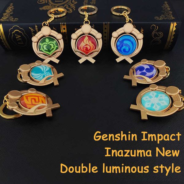 

keychains anime genshin impact keychain element vision god's eye mondstadt liyue snezhnaya inazuma accessories bag pendant key chain gi, Silver