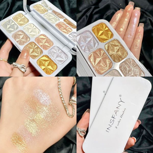 

diamond highlighters contour palette shimmer pearlescent three-dimensional waterproof makeup brightening multi-functional eyeshadow palette
