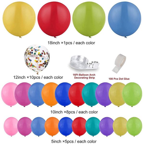 146pcs/Set DIY Color Ballon Kette Arch Anzug Baby Kinder Geburtstagsfeier Dekor Hochzeit Festival Thema Dekoration