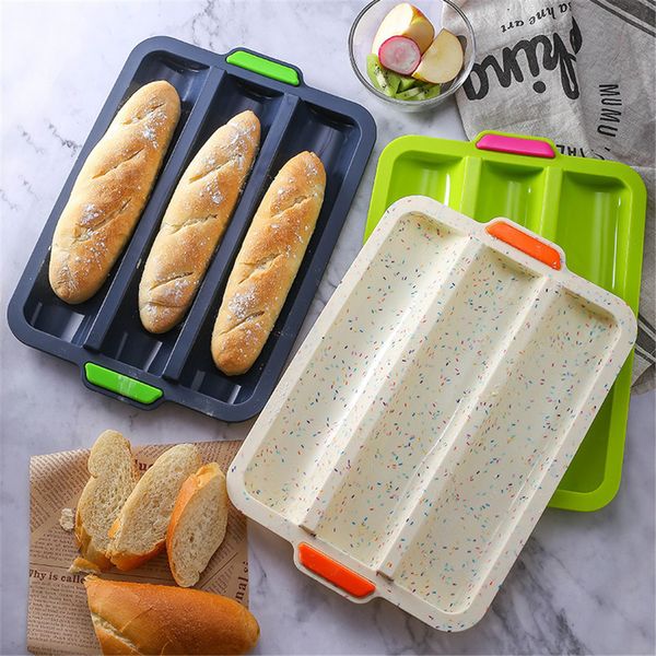 Banete de bolo de silicone Baneeta de bandeja antiaderente da pank para pão francês Moldão Torrada Bandela Bakeware Cozinha caseira