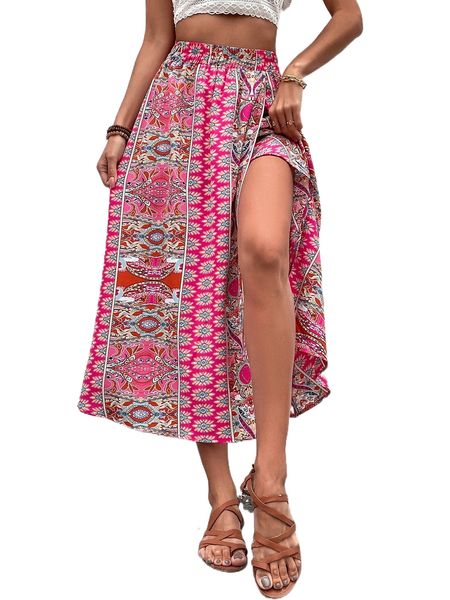 

floral print wrap hem skirt x9ez#, Black