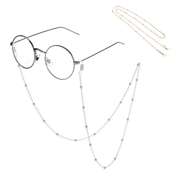 

fashion womens gold silver color eyeglass chains sunglasses necklace beaded glasses chain eyewears cord holder neck strap rope 220615