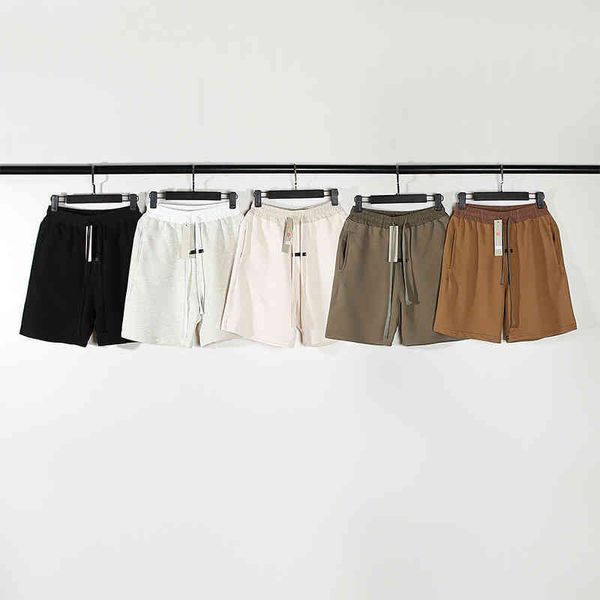 

men's pants ss summer high street biber fog double line simple sweatpants men and women lovers hip hop loose shorts 2z1h, Black