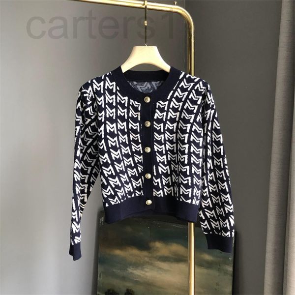 

women's sweaters designer knitted cardigan women's 2022 early spring new french minority letter long sleeved european goods 4njm, White;black