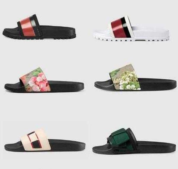 

classic men women sandals designe shoes slippers snake print luxury slide summer fashion wide flat sandals slipper with box dust bag 35-46, Black