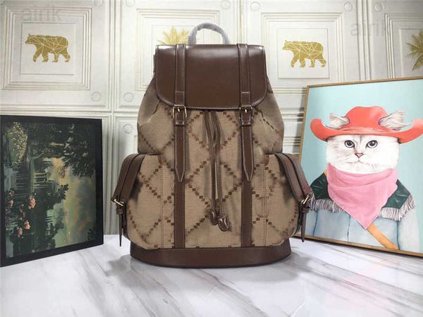 

designer luxury drawstring bucket backpackd canvas dark brown 678829 small backpack school bags for teenage girls size: 34*42*16cm backpacks
