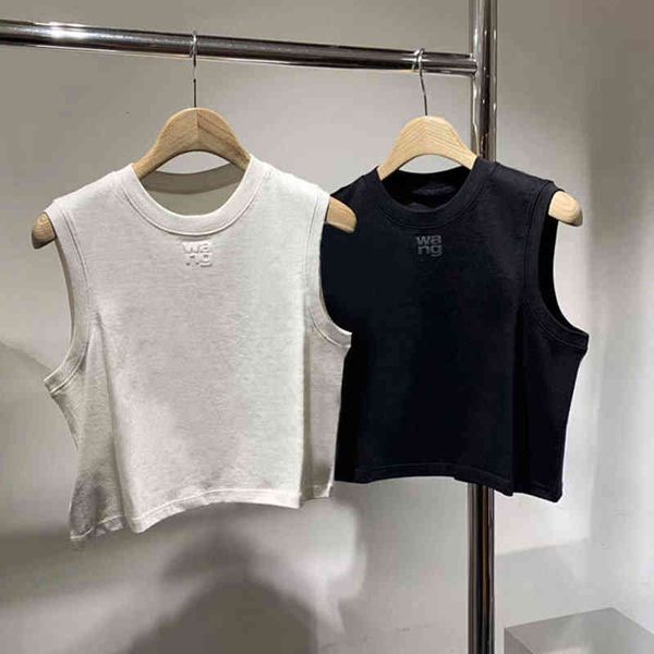 

women's t-shirt dawang xinwang red ins style simple 100 construction i-shaped outer vest women's fashion, White