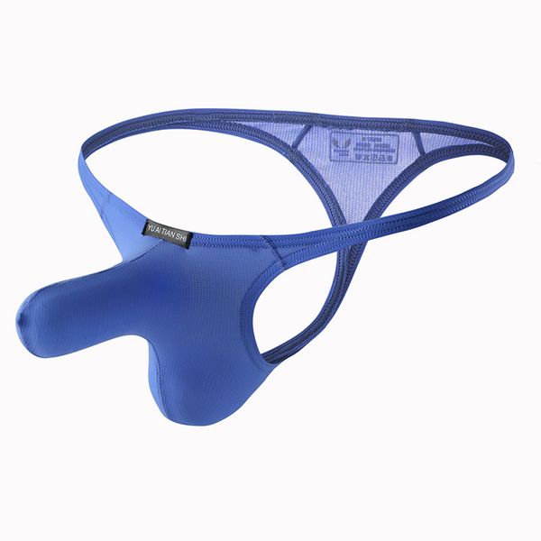 

mens g-strings thong ice silk underwear male elephant nose big pouch briefs gay panties, Black;brown