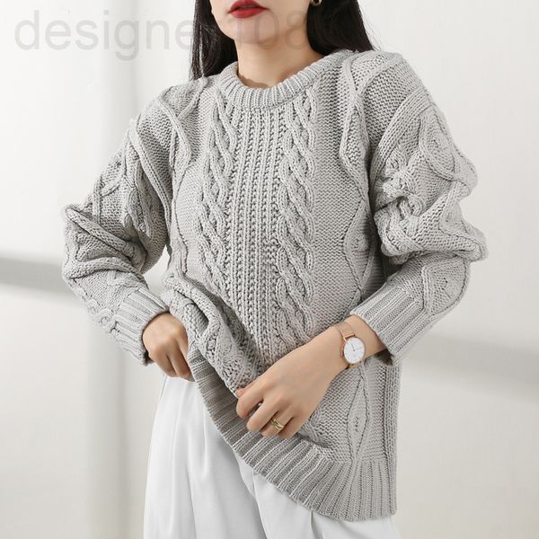 

women's knits & tees designer []autumn and winter new round neck pullover age reducing casual temperament thin knitted twist sweater fe, White