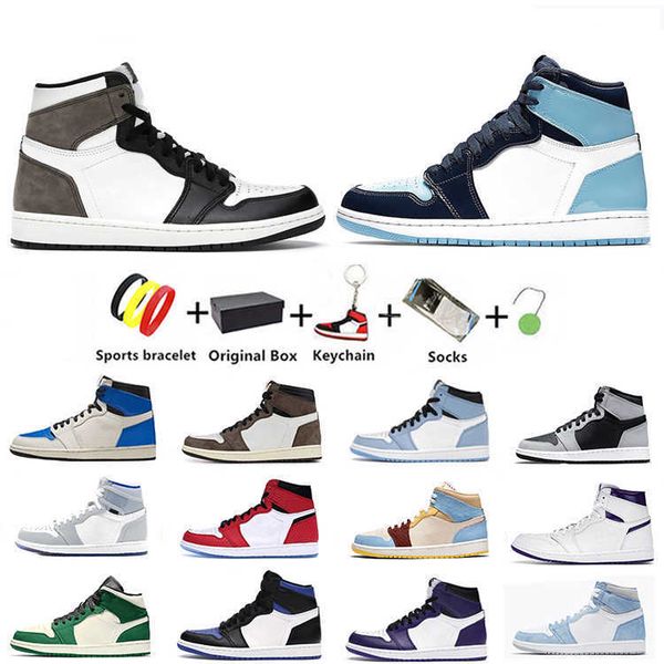 

blue chill jumpman 1s mens basketball shoes chicago 1 trainers women men sports sneakers gold toe smoke grey red green og black white