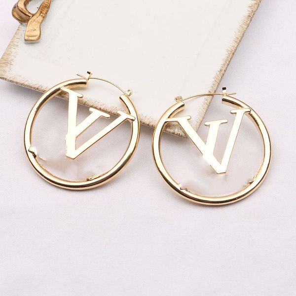 

2021 designer earrings fashion gold hoop earrings for lady women party earring new wedding lovers gift engagement jewelry for bride, Golden;silver
