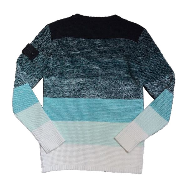 Suéteres masculinos Blusa de tricô cor gradiente Pulôver masculino Malha mistura de lã Suéter unissex