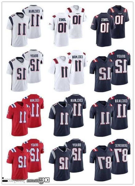 

football jerseys custom new england''patriots''12 tom brady 10 mac jones, Black;red
