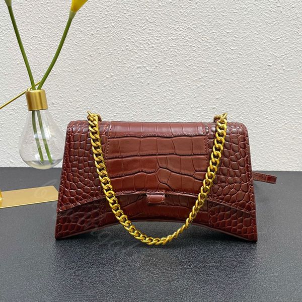 

luxury designer bag women hourglass genuine leather fashion letters shoulder plain chain cluth wallets