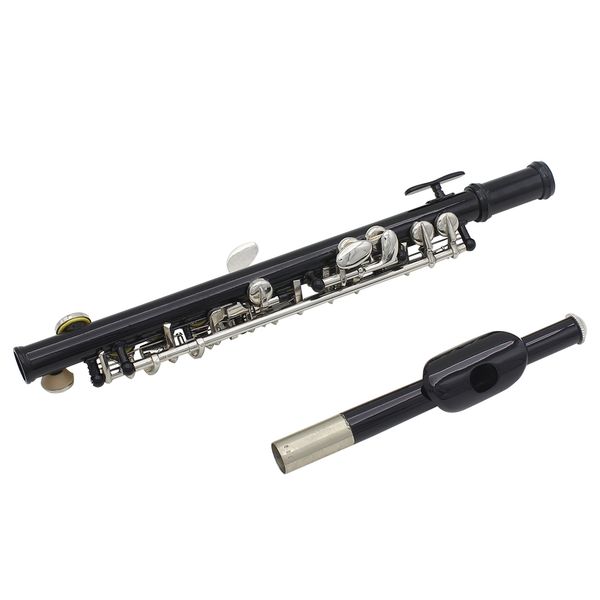 

piccolo ottavino half-size flute silver plated c key cupronickel with cleaning cloth screwdriver padded box woodwind instruments