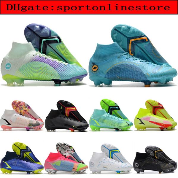 

2022 superfly 8 viii 360 elite fg football boots soccer shoes xiv cr7 dream speed first main shadow recharge km gear u238w, Black