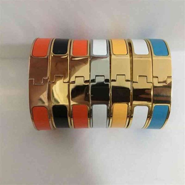 

fashion stainless steel bangle women men enamel s jewelry rose gold silver h letter bracelets love with original velv310s, Black