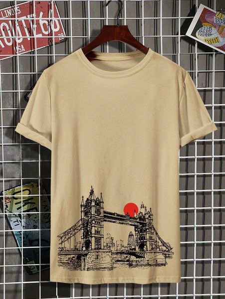 

men building print tee 29bm#, White;black