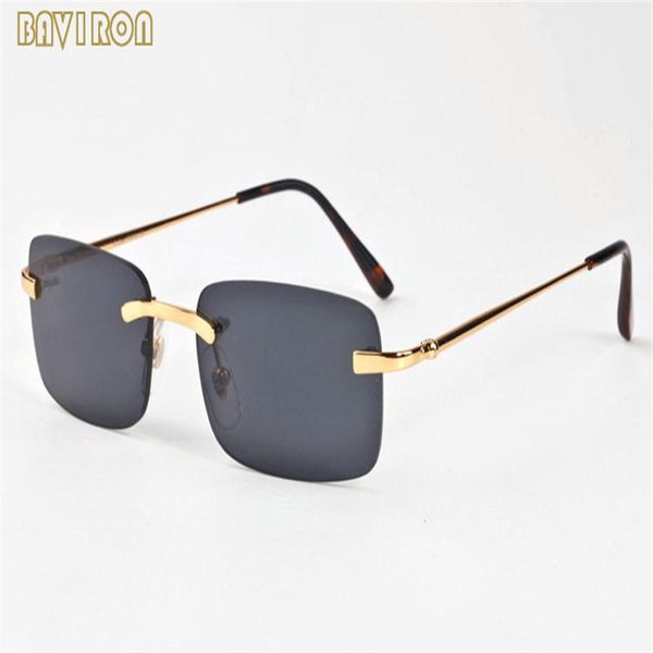 

with box 2020 fashion rectangle rimless sunglasses for men vintage retro buffalo horn glasses women mens sports sunglasses lunette313c, White;black