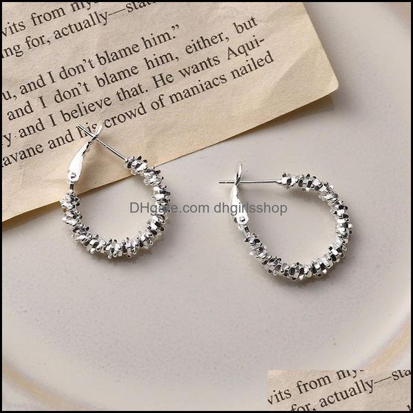 

hoop hie earrings jewelry siology 925 sterling sier shine caiflower large for women heavy minimalist dhhvy, Golden;silver