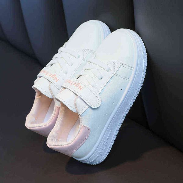 

children tennis sneakers casual shoes for boys baby flats girls running breathable non-slip kids sport white leather y220510, Black;red