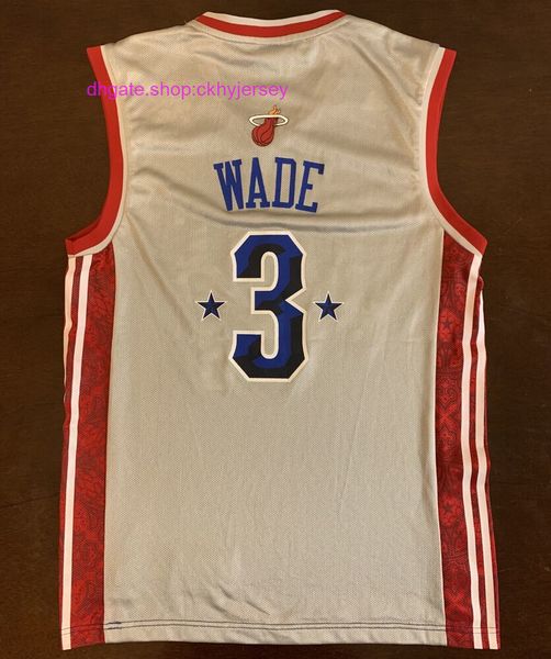 

ad vintage stitched rare mia dwyane wade 2008 east all-star game basketball jerseys mens kids throwback jersey, Black