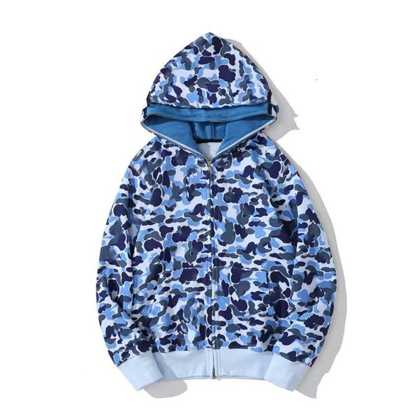 Designer Shark Felpa con cappuccio da uomo Camouflage da donna modello di tuta popolare Felpe con cappuccio con zip Sportwear Giacca di alta qualità taglia 87