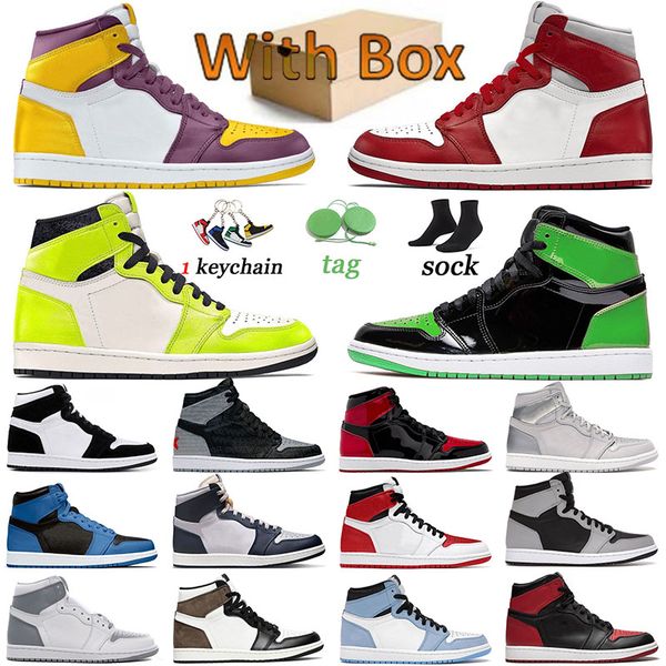 

original og 1 basketball shoes dark marina blue 1s jumpman sneakers bred patent green stealth chenille sports women rebellionaire visionaire, White;red